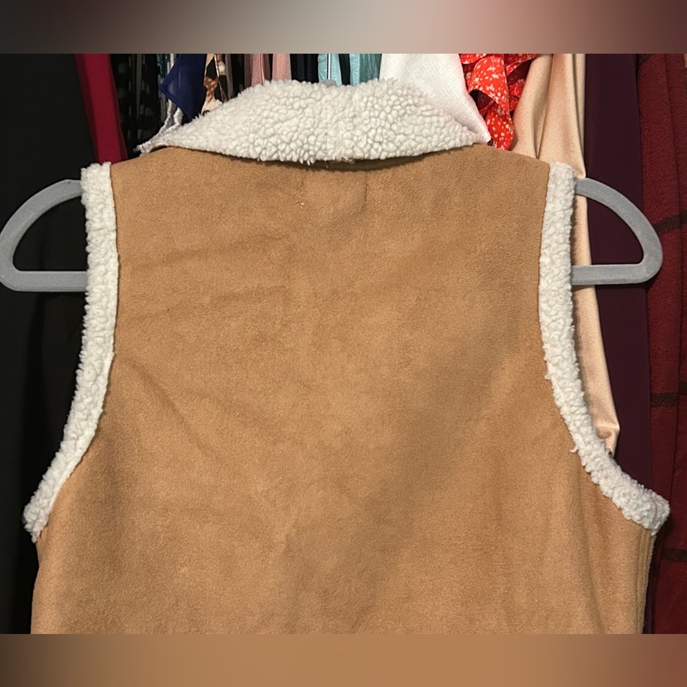 Maurices Tan & Cream Suede Fur Vest - Picture 8 of 9